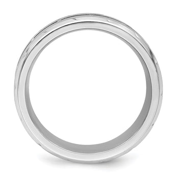 Cobalt Brushed and Polished Beveled 8mm Band - Birthstone Company