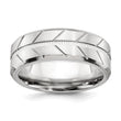 Cobalt Brushed and Polished Beveled 8mm Band - Birthstone Company