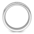 Cobalt Brushed and Polished with CZ  Beveled 8mm Band