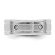 Cobalt Brushed and Polished with CZ  Beveled 8mm Band - Birthstone Company