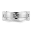 Cobalt Brushed and Polished with CZ  Beveled 8mm Band - Birthstone Company