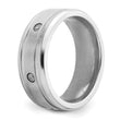 Cobalt Brushed and Polished with CZ  Beveled 8mm Band