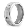 Cobalt Brushed and Polished with CZ  Beveled 8mm Band - Birthstone Company