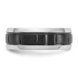 Cobalt Polished with Brushed Black IP-plated Grooved Center 8mm Band - Birthstone Company