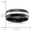 Cobalt Polished Black IP-plated 8mm Band - Birthstone Company