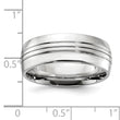 Cobalt Polished Grooved 8mm Band