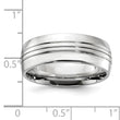 Cobalt Polished Grooved 8mm Band - Birthstone Company