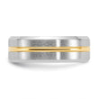 Cobalt Brushed and Polished with Yellow IP-plated Center Beveled Edge 8mm Band - Birthstone Company