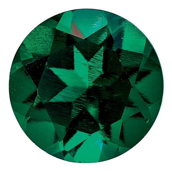 Lab-Created Round Emerald Loose Stone, 2mm