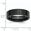 Black Ceramic Flat 6mm Brushed Band