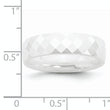 Ceramic White 6mm Faceted Polished Band