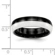 Ceramic Black and White 6mm Polished Band