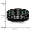 Ceramic Black with Green Carbon Fiber Inlay Beveled Edge Ring