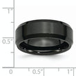Ceramic Black Beveled Edge 8mm Brushed and Polished Band