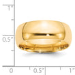 14k Yellow Gold 8mm Standard Weight Comfort Fit Wedding Band Size 4