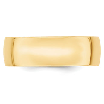 14k Yellow Gold 7mm Lightweight Comfort Fit Wedding Band Size 4