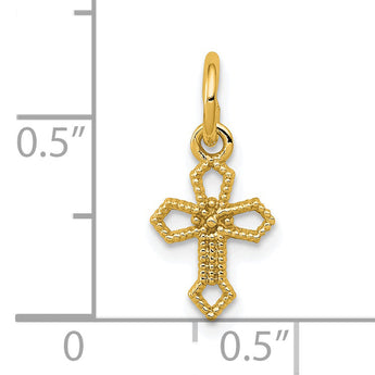 14k Passion Cross Charm