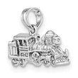 14K White Gold 3-D Miniature Train Charm