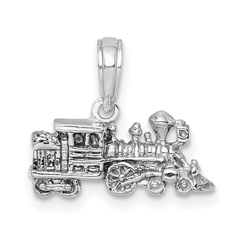 14K White Gold 3-D Miniature Train Charm