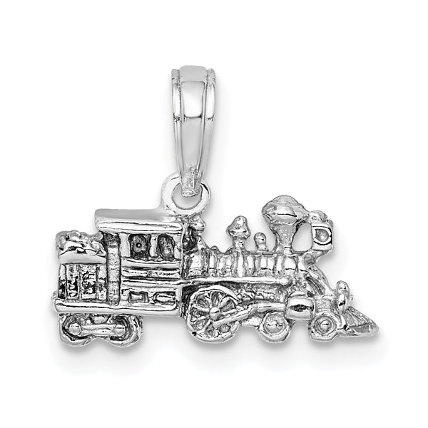 14K White Gold 3-D Miniature Train Charm