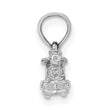 14K White Gold 3-D Miniature Train Charm