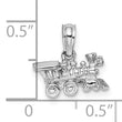 14K White Gold 3-D Miniature Train Charm
