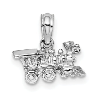 14K White Gold 3-D Miniature Train Charm