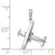 14K White Gold 3-D High Wing Airplane Charm