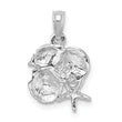 14k White Gold Polished Mini Shell Cluster Pendant