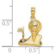 14k Solid Polished Golfing Charm