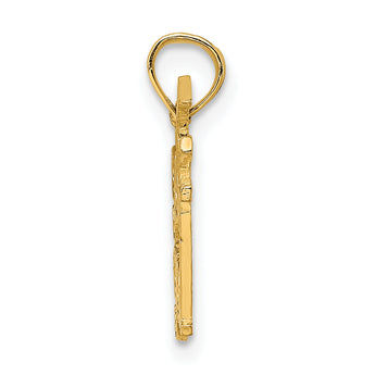 14K Solid Polished GOLF GAL Charm