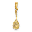 14K Solid Polished 3-D Tennis Racquet Charm