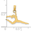 14k Solid Polished Gymnast Charm