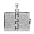 14K White Gold 3D Lords Prayer Bible Pendant