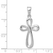 14k White Gold Polished Cross Pendant