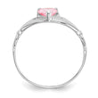 14k White Gold CZ October Birthstone Claddagh Heart Ring, Size 7 - Birthstone Company