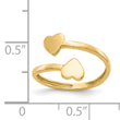 14k Double Heart Toe Ring