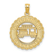 14k GATLINBURG TENNESSEE w/Trolley Car in Circle Charm
