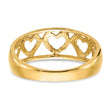 14k Diamond-cut 5 Heart Ring