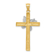 14k Two-tone Cross w/Butterfly Pendant
