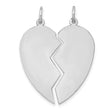 14K White 2 piece Heart Charm Set