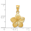 14k Plumeria Floral Charm Pendant