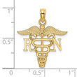 14k RN Caduceus Charm