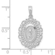 14k White Gold Oval Miraculous Medal Pendant
