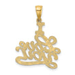 14K Textured I LOVE YOU Charm