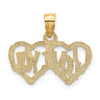 14K I LOVE YOU Double Heart Charm