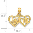 14K I LOVE YOU Double Heart Charm