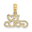 14K Polished / Textured I LOVE GOLD Charm