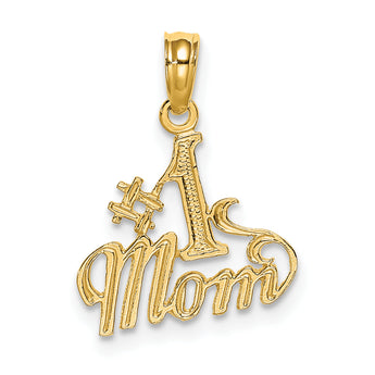 14K Polished #1 MOM Pendant