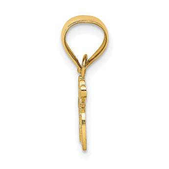 14K MOM with Heart Charm